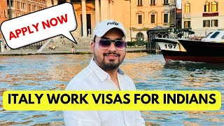 ITALY WORK VISA FOR INDIANS  IN HINDI [upl. by Anitnatsnok991]