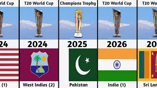 Host Nations for Mens ICC Events 2023 to 2031  Cricket World Cup T20 World Cup Champions Trophy [upl. by Simetra]