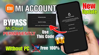 All Mi Account Free Bypass Permanent Unlock Without Pc  Mi Account Unlock  Mi Account Remove Free [upl. by Gillespie]