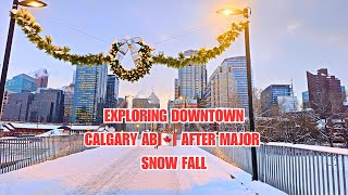 Exploring Downtown Calgary Alberta🇨🇦 after major snowfall [upl. by Ttocserp468]