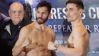 BRILLIANT JORGE LINARES v ANTHONY CROLLA  OFFICIAL WEIGH IN amp HEAD TO HEAD  REPEAT OR REVENGE [upl. by Ymirej793]