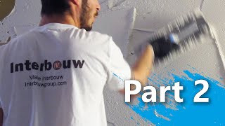 Howto een wand stucen  muur stucen  Part 2  Opzetten en Afreien [upl. by Nodyarb]