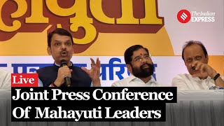 Live I Joint Press Conference of Mahayuti Leaders In presence of Eknath Shinde amp Fadnavis [upl. by Atteuqal]