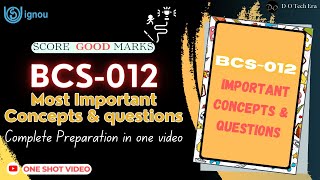 BCS 012 Complete Preparation in one video  BCS 012 important questions imp [upl. by Rooney303]