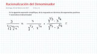 Como Racionalizar el denominador de un expresión algebraica [upl. by Prudy522]