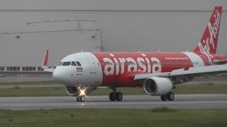 AirAsia Thailand A320 Sharklets landing Hamburg Finkenwerder first flight [upl. by Leigh]