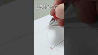 How to trisect a line Using an Unmarked Ruler and Compass Method 3 shorts [upl. by Eillen124]