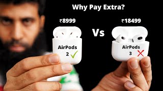 AirPods 3 vs AirPods 2 Full Comparison in Hindi [upl. by Aiksas]