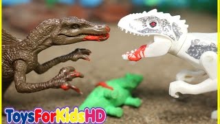 Videos de Dinosaurios para niños 🐊 Indominus Rex vs Spinosaurus 🐊 Lego Dinosaurios Dinossauro [upl. by Akcired]