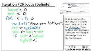 3 GCSE AQA Pseudocode Iteration [upl. by Alyl]