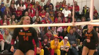 Ferris State Volleyball vs Michigan Tech  Highlights and Tia BrandelWilhelm Interview [upl. by Ytirahs]