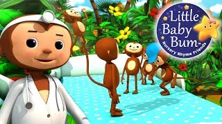 Five Little Monkeys Jumping On The Bed  Nursery Rhymes for Babies by LittleBabyBum  ABCs and 123s [upl. by Kciv]