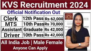 kvs recruitment 2024 apply now  KVS TEACHERS VACANCY 2024 notification pdf download [upl. by Cornwell]