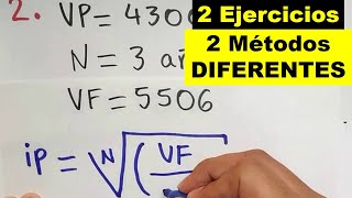 Como calcular la TASA de INTERES Compuesto 🤑 2 Metodos diferentes [upl. by Amoeji]