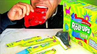 ASMR FRUIT ROLLUPS SOUR CANDY EATING SHOW SOUNDS MUKBAN JERRY [upl. by Yelyak]