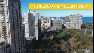 Chicago Illinois Lincoln Park  Drone Videography  Beautiful Autumn Skyline [upl. by Nugesulo]