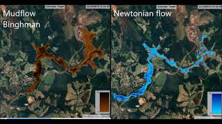 HEC RAS Mudflow Brumadinho Dam Break  No Newtonian Flow [upl. by Mccourt130]