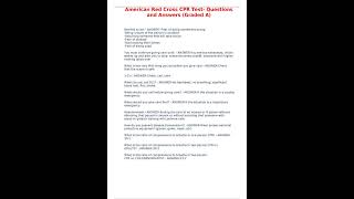 American Red Cross CPR Test Questions and Answers Graded A [upl. by Ayhtak368]