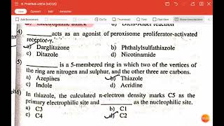 MCQs on Unit 4 Heterocyclic compoundsPoc mcqsPharmaceutical organic chemistry 3 4th semester [upl. by Amat881]