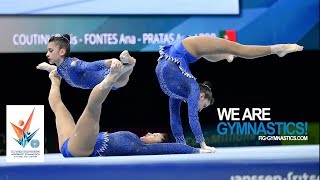 2018 Acrobatic Worlds Antwerp BEL  Highlights WOMENS GROUPS FINAL  We Are Gymnastics [upl. by Ahtelat]