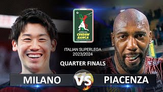 Quarter Finals of Italian Volleyball SuperLega 20232024  Milano vs Piacenza [upl. by Amir]