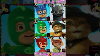 PJ Masks Creepy Vs El Gato con botas CreepyTikTok Bad Romance ChallengeTerror shorts YouTube [upl. by Elatnahs]