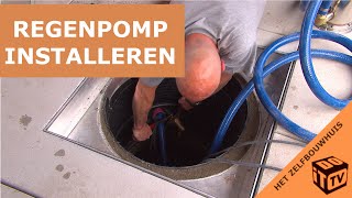 Het Zelfbouwhuis  Installatie van de regenpomp [upl. by Ardnosal981]