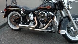 Patriot Defender Exhaust Pipe on Harley Davidson Heritage Softail [upl. by Yajeet478]