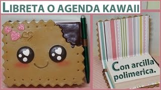 Libreta o agenda Kawaii con arcilla polimérica Sculpey Souffle tutorial DIY [upl. by Luzader565]