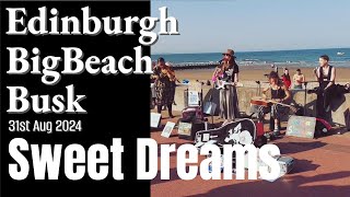 Sweet Dreams  JasJosland LauraSilverstone LiLaurent ShikiViolinist at Edinburgh Big Beach Busk [upl. by Rustie]