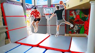 I Built A Slamball Trampoline Court In My House [upl. by Attenor63]