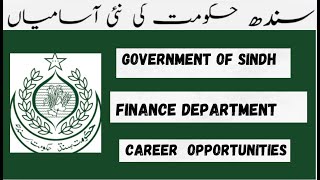 Government of Sindh Finance Department Jobs 2024 [upl. by Anerb]