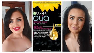 Garnier Olia Hair Dye Review Deep Black 10 [upl. by Anua]