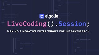 Live Coding Session  Making a negative filter widget for InstantSearch  Haroen Viaene Algolia [upl. by Leboff445]