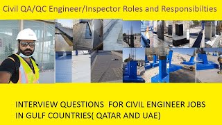 Construction QAQC EngineerInspector Roles and ResponsibilitiesInterview Questions in Gulf from QC [upl. by Nilla831]