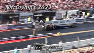 NitrOlympX 2023  Top Fuel Qualifying  11000hp Nitro Power [upl. by Wincer]