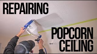 Popcorn Ceiling Repair Patch The right way [upl. by Oslec]