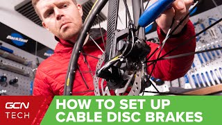 How To Set Up Cable Disc Brakes On A Bike Bicycle Maintenance Basics [upl. by Dorotea669]