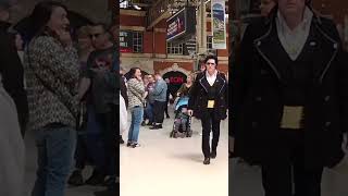 Woman OVERCOME with JOY when ELVIS IMPERSONATOR walks past shorts reaction elvis king funny [upl. by Renae655]