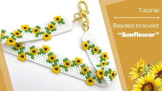 How to make peyote bracelet from beads quotSunflowerquot  tutorial video braceletmaking peyote [upl. by Beare20]