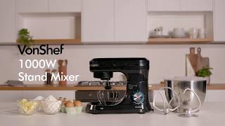 VonShef 1000W Black Stand Mixer [upl. by Nilloc866]