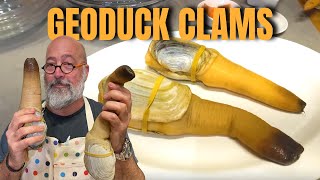 Geoduck 101 How to Clean a Geoduck Clam [upl. by Gierk921]