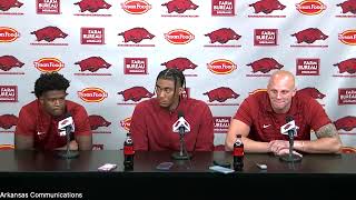 LB Xavian Sorey QB Taylen Green DE Landon Jackson discuss Arkansas loss to LSU [upl. by Anitneuq]