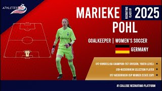 Womens Soccer  Goalkeeper  Marieke Pohl Germany  Highlights  Recruit 2025 [upl. by Atrebla668]