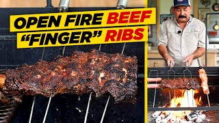 How to Grill Beef quotFingerquot Ribs the Old School Way Open Fire Style amp Recipe [upl. by Anaugahs]