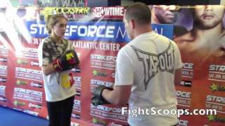 Marloes Coenen Strikeforce Sparring amp Interview [upl. by Fuhrman]