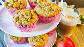 Apfel Streusel Muffins Rezepte einfach und schnell Muffins Rezepte mit Äpfel [upl. by Aloisia228]