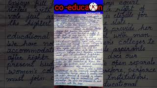 Essay on coeducation in English youtubeshorts viral trending [upl. by Oyek]