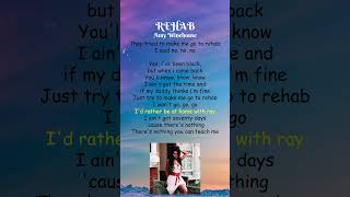 Amy Winehouse  Rehab Lyrics shorts [upl. by Ploss]