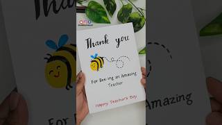 Preschool Happy Teachers Day Greeting card making ideas handprint art by kid DIY art madebymayuri [upl. by Medor786]